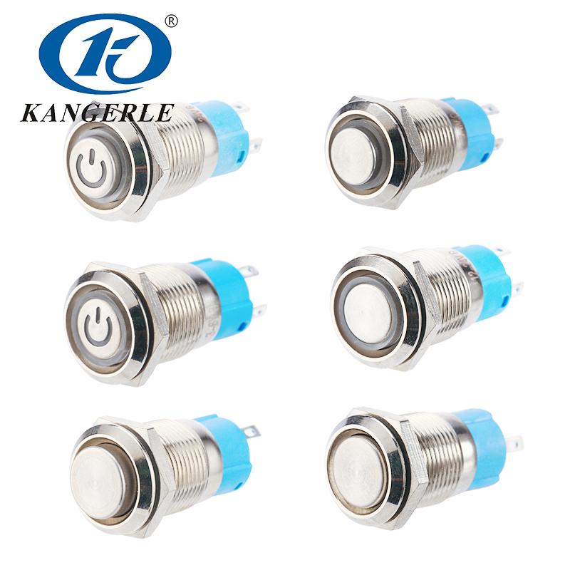 12MM金屬按鈕開關(guān)自復(fù)自鎖防水帶燈