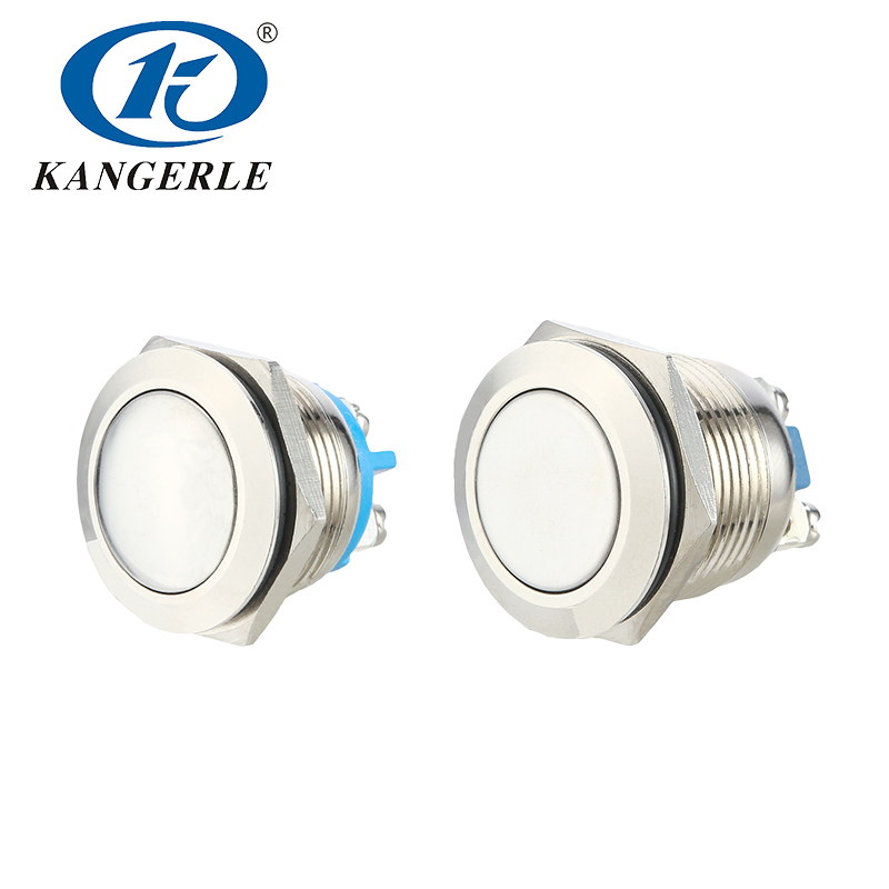 19MM金屬按鈕開關螺絲腳平頭高頭按鍵自復位